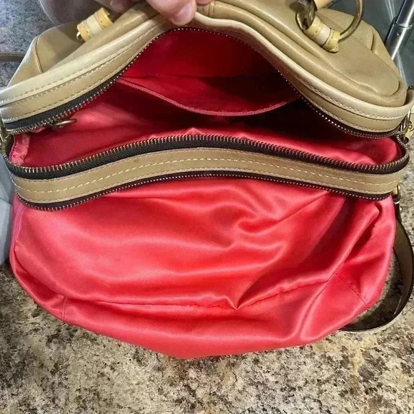 Coach Leather Bonnie Satchel Shoulder Bag  Camel Red Satin Interior 13382 - Picture 8 of 16